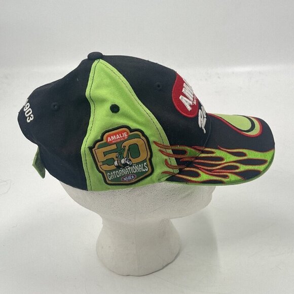 Amalie Motor Oil Racing Baseball Hat Flames Adjustable - Picture 4 of 6